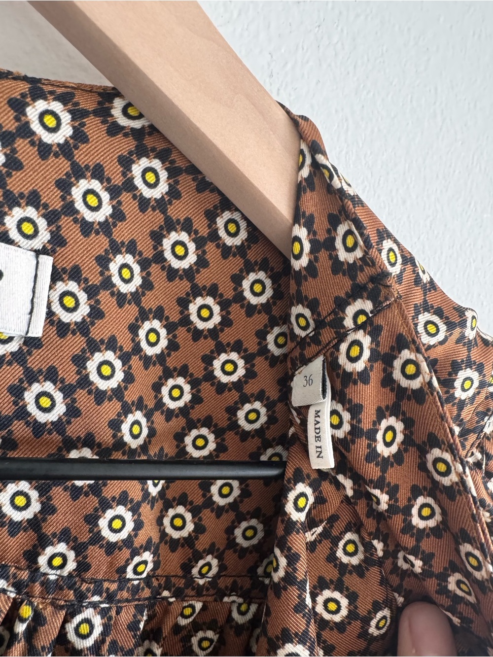 Sandro | Bruns Perrine Printed Satin Button-Front Mini Dress ~ US 4 - Picture 11 of 12